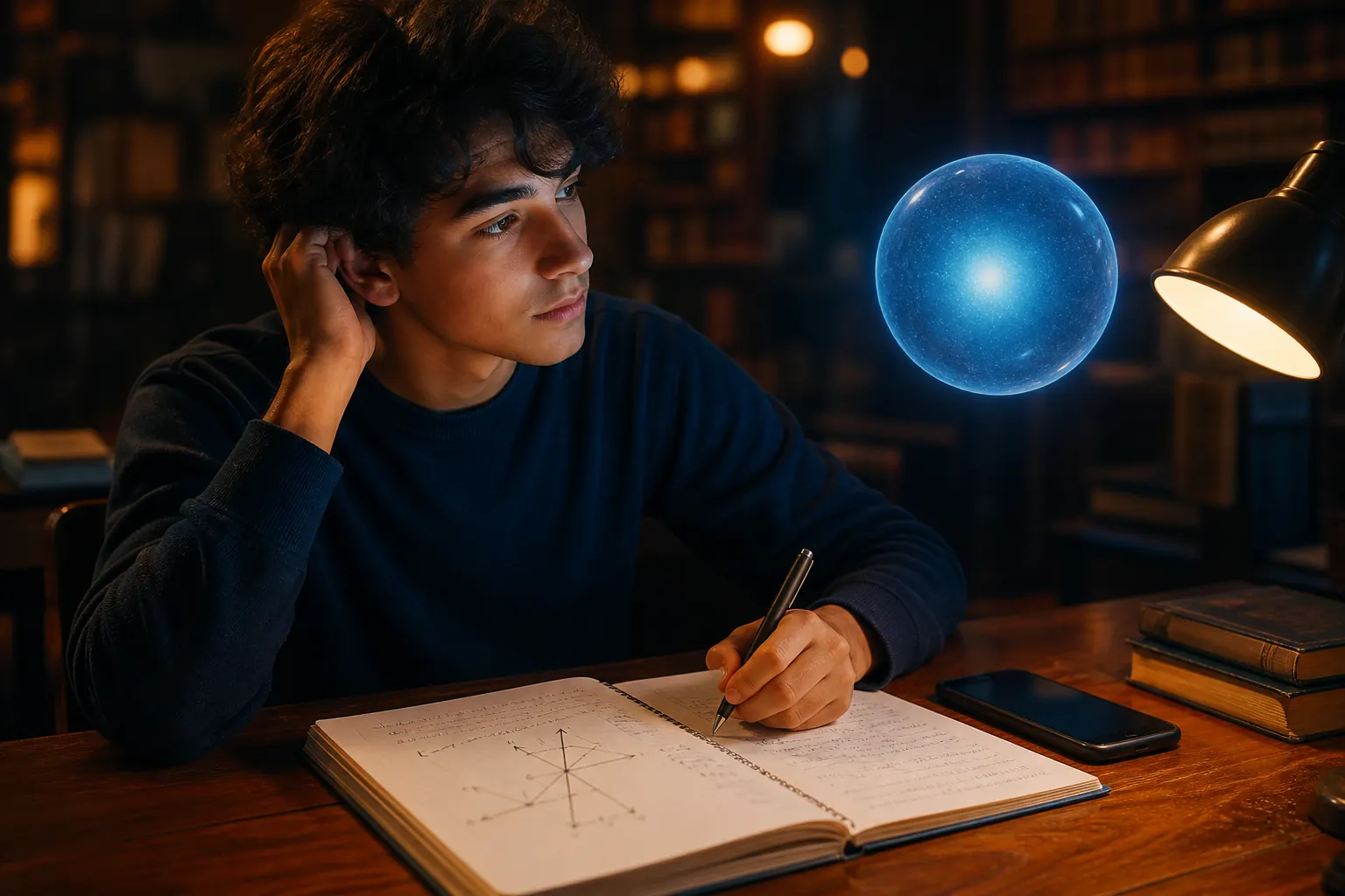 Studente al tavolo con il tutor che guida il ragionamento
